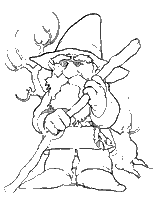 coloriage lutin avec baton